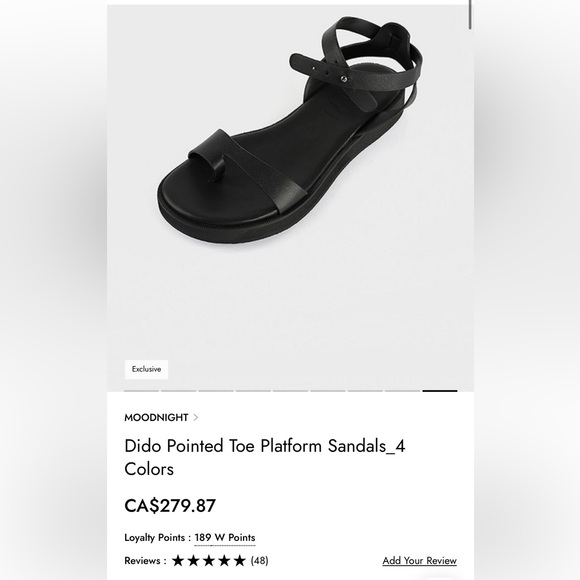 WConcept Black Leather Sandals, 37 - Picture 5 of 17